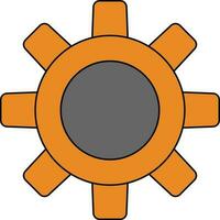 Gear in orange and grey color. vector