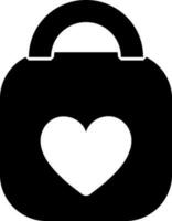 Symbol of Closed Lock with heart. vector
