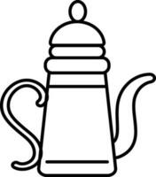 Line Art Illustration of Kettle Icon In Black Outline. vector