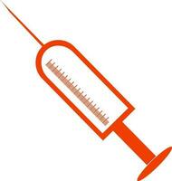 Flat illustration of an orange syringe. vector