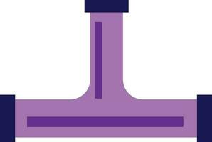 Purple pipe in flat style. vector