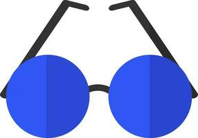 Illustration of a sunglass in blue color. vector