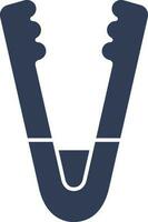 Tongs Icon in Blue and White Color. vector