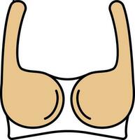 Sports Bra Icon in Yellow and White Color. vector