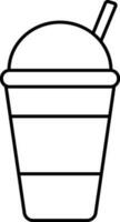 Flat Style Disposal Cup Icon In Line Art. vector