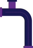 Flat style pipe in purple color. vector