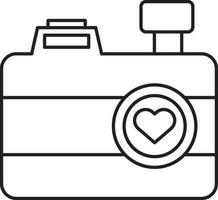 Camera Icon In Black Outline. vector