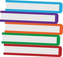 Multicolored books stack icon. vector