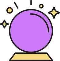 Crystal Ball Icon In Purple And Yellow Color. vector