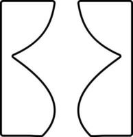 Thin line icon of Theater Curtains in flat style. vector
