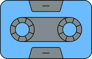Cassette Icon In Blue And Gray Color. vector