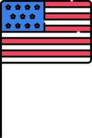 Flat Illustration Of American Flag Pole Icon. vector