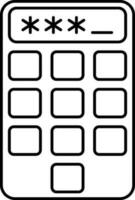 Enter Pin Code Icon In Black Outline. vector