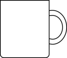 Vector Illustration of Cup Icon in Thin Line Art.