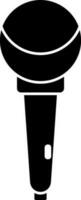 Microphone icon in Black and White color. vector