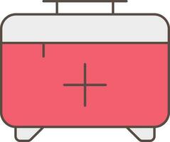 First Aid Box Icon In Red And Grey Color. vector