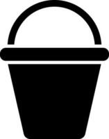 Bucket glyph icon in flat style. vector