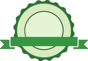 Shiny blank circle with green ribbon. vector