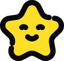 Cute Star Character icon in yellow and black color. vector