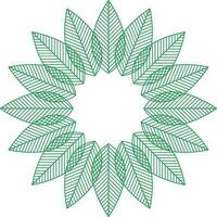 Beautiful green line art flower design. vector