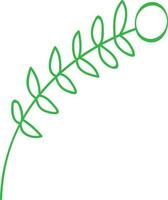 Line art illustration of green leaves. vector