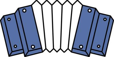 Flat Style Accordion Icon In Blue And White Color. vector
