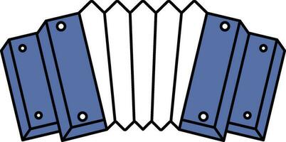 Flat Style Accordion Icon In Blue And White Color. vector