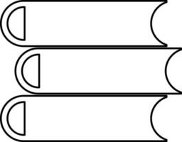 Black line art illustration of stack books. vector