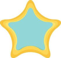 Illustraition of blue star with yellow border. vector