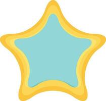 Illustraition of blue star with yellow border. vector