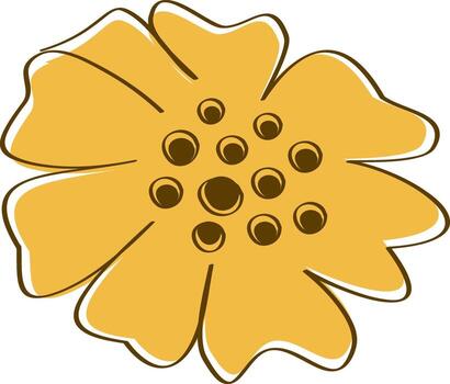 Illustration flower style sheet with outer line. vector