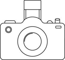 Isolated photography camera made by black line art. vector