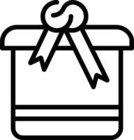 Flat style gift box icon in line art. vector