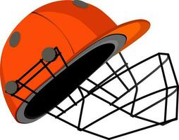 Beautiful red cricket helmet. vector