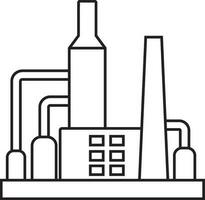 Flat line art illustration of Oil Machinery. vector