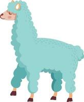 Sheep character standing on white background. vector