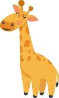 Giraffe character in yellow and orange color. vector