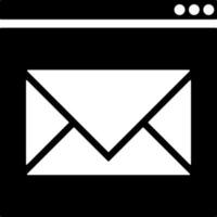 Browser mail icon in flat style. vector