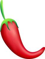 Isolated red chilli on white background. vector