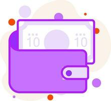 Purple money wallet on abstract background. vector