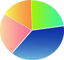 Top view of colorful pie chart. vector