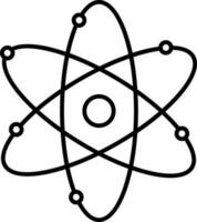 Line art atomic icon in flat style. vector