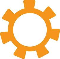 Orange gear or setting icon in flat style. vector