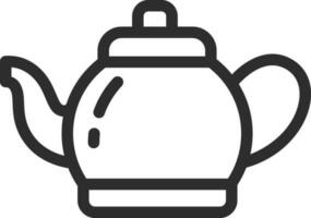 Isolated teapot icon in line art. vector