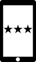 Star rating in smartphone icon. vector