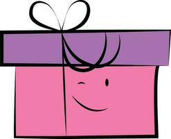 Pink and purple gift box. vector