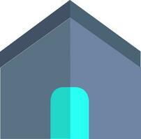 Blue home in flat style. vector