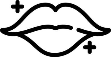 Thin Line Art Lips Icon in Flat Style. vector