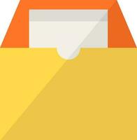 Open drawer icon in yellow and orange color. vector