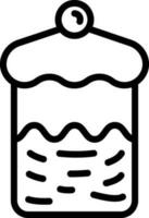 Flat style cake icon in line art. vector